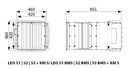 aparat grzewczo-wentylacyjny z komorą mieszania LEO S1 S2 S3 KM S FLOWAIR.jpg - wymiary